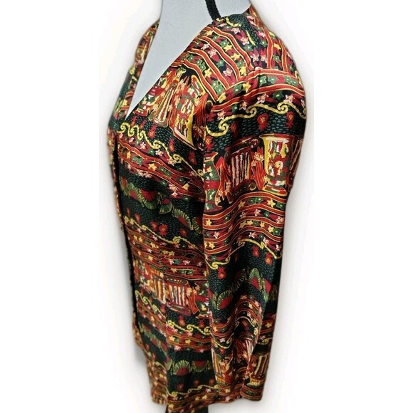 Vintage Ultra Dress Blouse Size 12 Design Buttons Padded Shoulders Back Tie... - Picture 5 of 9